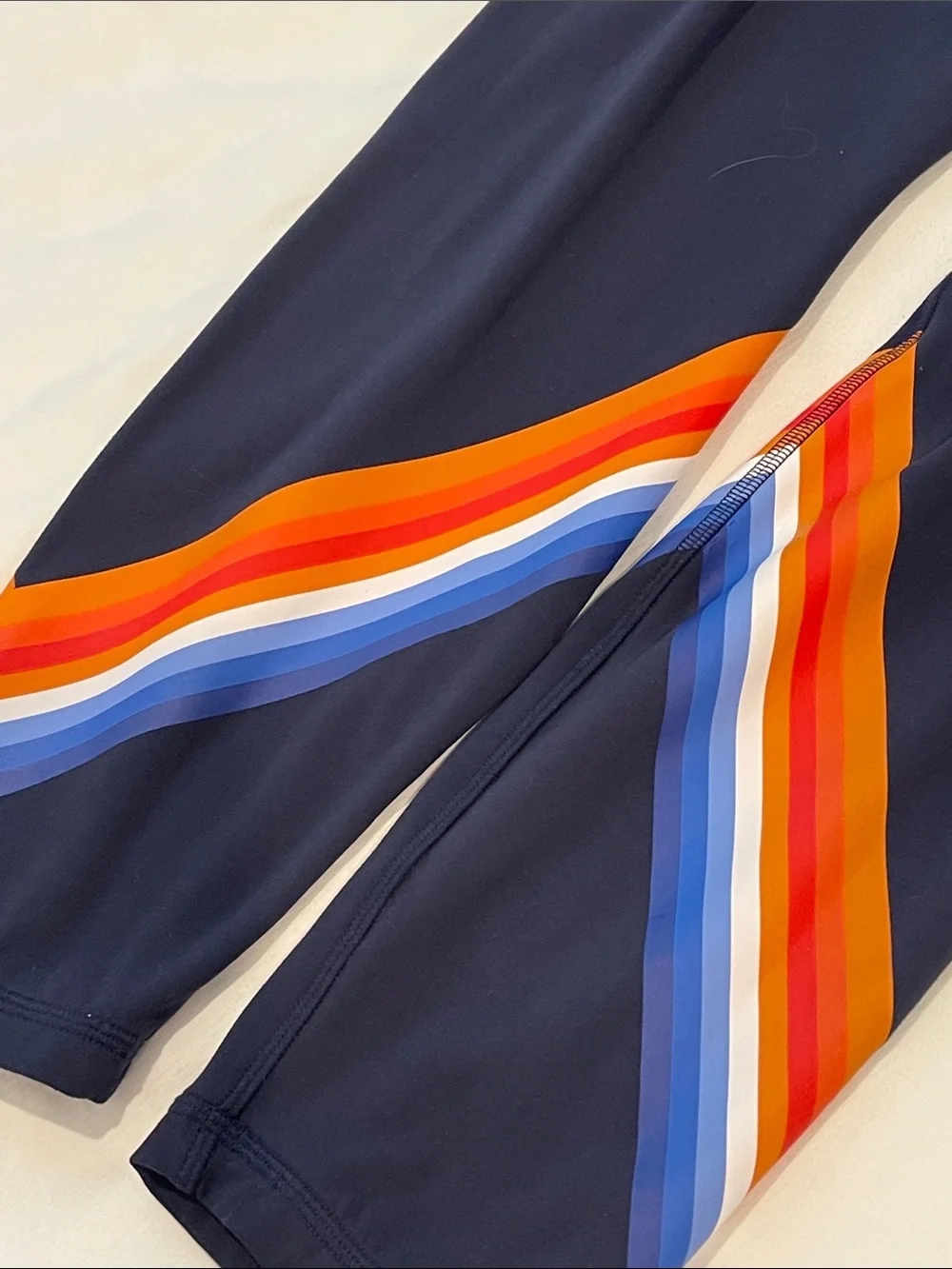Tory Burch Sport | Navy High-Rise Tempo Chevron 7/8 Leggings Sz XL